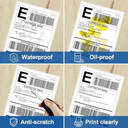4" x 6?" Direct Thermal Label, 1800 Labels/4 Rolls (450 Labels per Roll), Self-Adhesive, Compatible with Zebra, MUNBYN, Rollo & More