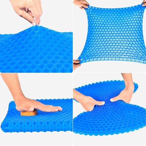 Pampkin TPE Gel Seat Cushion ? Ergonomic Pain Relief for Sciatica, Tailbone, Hip & Lower Back Pain ? Breathable, Washable Cover ? Ideal for Office, Car, Wheelchair, Stadium & Long Sitting Relief