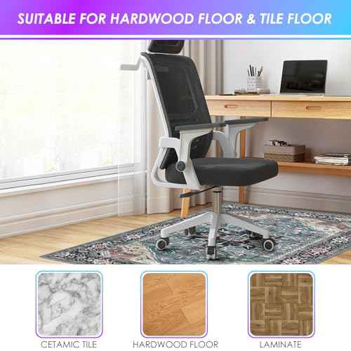 Kuyal Office Chair Mat for Hardwood Floor, 36 x 55 inches Computer Gaming Chair Mat, Low Pile Carpet Desk Chair Mat, Anti-Slip Floor Mats Wood/Tile Protection Mat(36'' x 55'',Green)