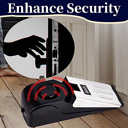 Monsin 2 Pack Door Stop Alarm with 120dB Security Alarm - Black