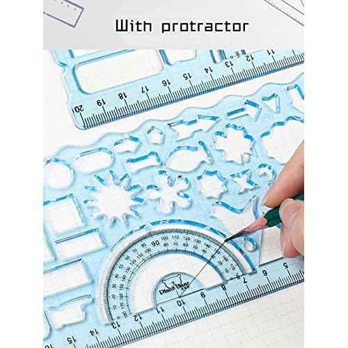 3 Pcs Multifunctional Geometric Ruler for Drawing Tools School Supplies Rulers