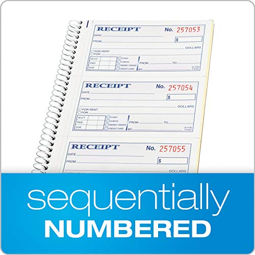 Adams Small Rent & Receipt Book - 2-Part Carbonless, Spiral Bound, 200 Sets, 5-1/4" x 11"