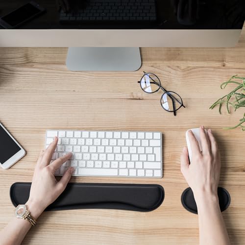 Hoewina Black Keyboard Wrist Rest, Ergonomic Support for Comfort