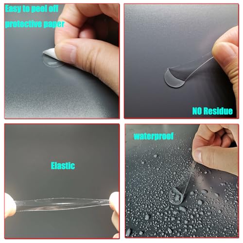 JUICENO 0.79'' Sticky Tack 350 Pcs Double Sided Clear Putty Dots, Removable Waterproof Poster Adhesive