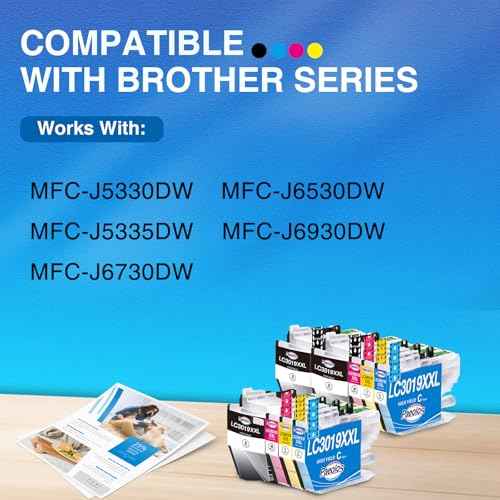 Paeolos LC3019XXL Ink Cartridges Replacement for Brother LC3019 XXL Ink Cartridges for Brother MFC-J5330DW MFC-J6530DW MFC-J6930DW MFC-J6730DW Printers (9-Pack, 3BK/2C/2M/2Y)