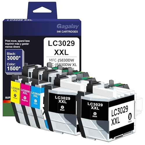 LC3029XXL Ink Cartridges LC30295PK Super High Yield Compatible for Brother LC3029 Ink Cartridges MFC-J5830DW MFC-J5830DWXL MFC-J5930DW MFC-J6535DW MFC-J6935DW Printer, 5 Pack black cyan magenta yellow
