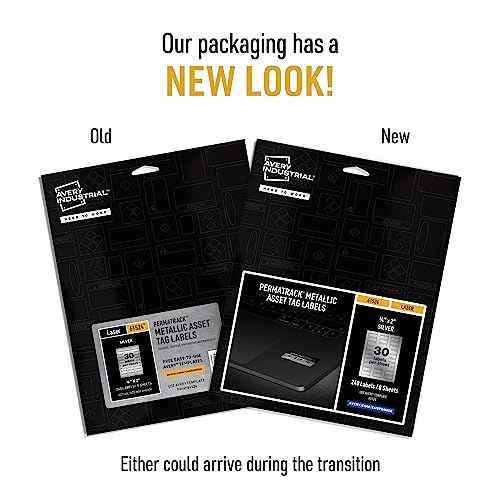 Avery Metallic Asset Tag Labels, 3/4 x 2, Laser Printable Tags, 240 Waterproof Labels (61524)