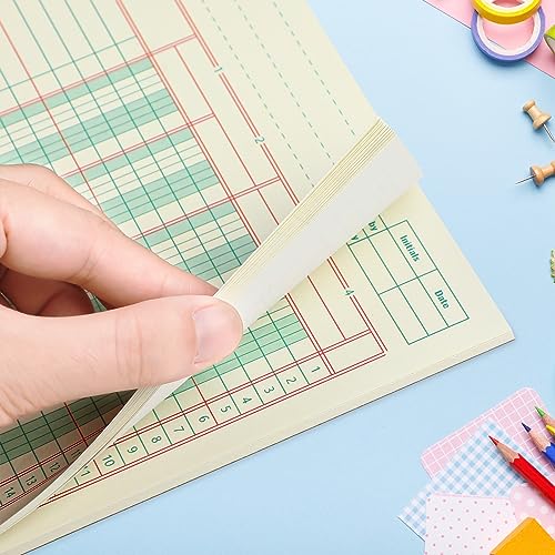 Fulmoon 5 Pack 8.5 x 11 Inch 4-Column Columnar Pad (3 Holes) – Green Paper Notebook