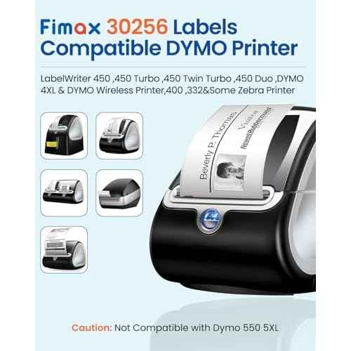 LW White Labels 30256 (2-5/16" x 4") Compatible with DYMO LW Mailing Barcodes Address Postage Labels, Compatible with DYMO Label Printers Labelwriter 450, 4XL& Zebra Desktop Printers,12 Rolls