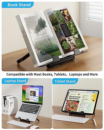SAIJI Adjustable Bed Laptop Desk with LED Light, Foldable & Multi-Use