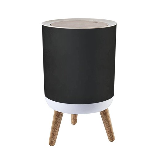 Small Trash Can with Lid for Bathroom Kitchen Office Diaper elegant black old chalkboard texture distressed grunge borders soft Bedroom Garbage Trash Bin Dog Proof Waste Basket Cute Decorative