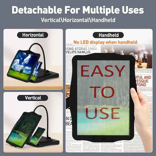 Lighted Magnifying Glass With Stand For Reading,Magnifying Glasses For Close Work With Light,Reading Magnifier For Books,Magnifier Desk Lamp,Lupas Con Luz De Aumento,large magnifying glass with light.