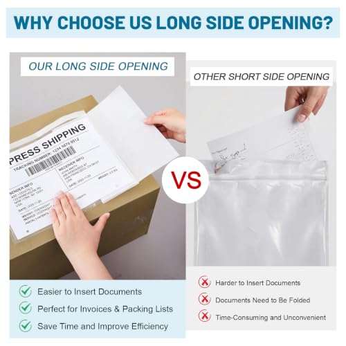 Maitys 500 Pack 9.5x11.5 Inch Clear Self-Adhesive Shipping Label Sleeves