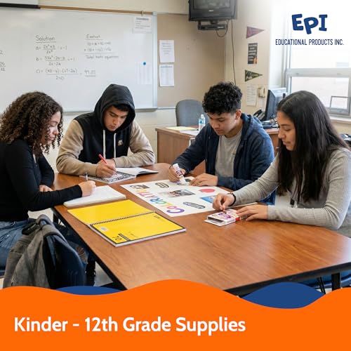 K-12th Grade School Supplies Kit – 50 Items for Homeschool & Classroom – Wide-Ruled Notebooks & Art Supplies – Single Pack