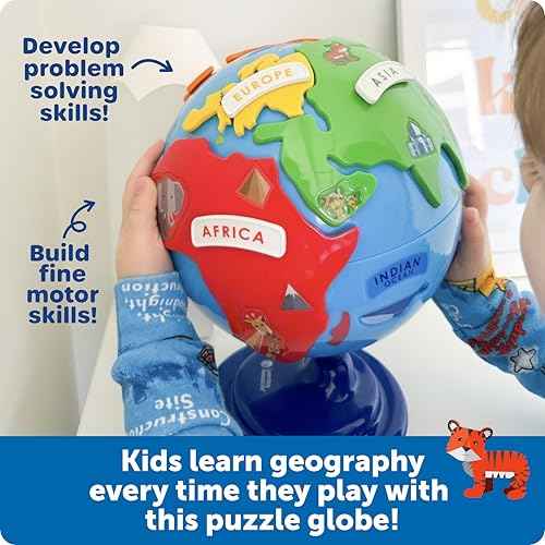 Learning Resources Puzzle Globe - Earth Montessori Toys, Preschool Classroom Must Haves, STEM World Puzzles , Educational Geography Games, Fine Motor Skills, Gifts for Boys and Girls