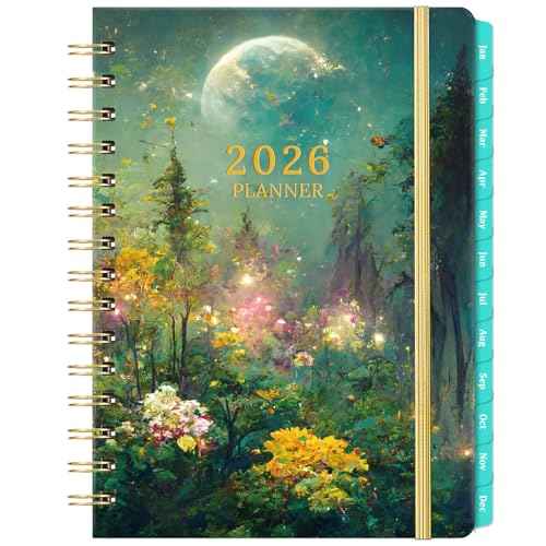 2026 Planner - 2026 Planner Weekly and Monthly, Jan 2026 - Dec 2026, 6.4" x 8.5", Hardcover Calendar Planner for 2026 with Colorful Tabs, Twin-wire Binding, Thick Paper, Back Pocket for Women & Men