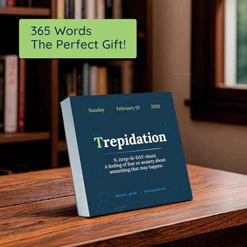 2026 Word of the Day Daily Calendar | Day To Day Tear Off Desktop Calendar with 365 New & Interesting Words & Definitions for Everyday of the Year, Fun Box Calendar Present For Men or Women, Christmas Stocking Stuffer Gift for Home or Office