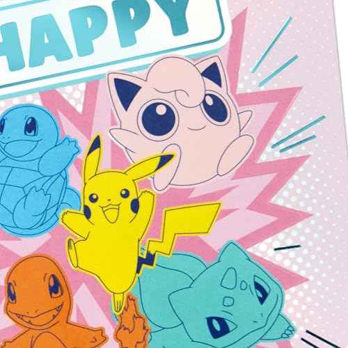 Hallmark Pok?mon Birthday Card for Kid (A Champion's Heart) Charmander, Squirtle, Pikachu