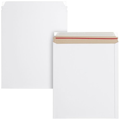 Juvale Cardboard Mailers - 12.75 x 15 in, White, 100 Pack, Rigid Flat - Stay Flat Envelope Mailers for Photo & Document Mailing - Bulk White Cardboard Envelopes