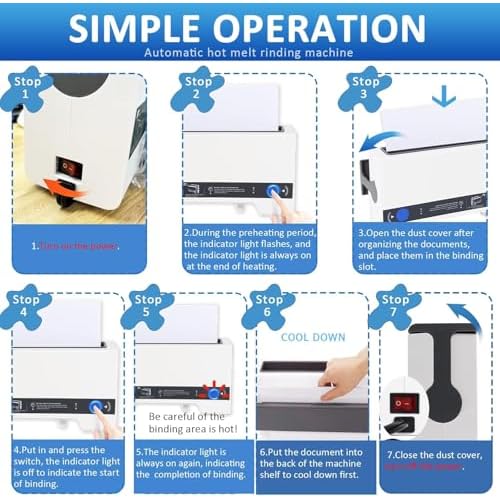 Thermal Cinch Binding Machine 110V 280 Sheets Book Binding Machine with 10 Letter Size Envelopes