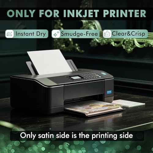 A-SUB Premium Photo Paper Satin 13x19 72lb for Inkjet Printers 50 Sheets, Single Sided