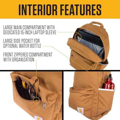 Carhartt 21L Classic Laptop Backpack, Water-Resistant Pack W/ 15" Laptop Sleeve and Organizational Compartments, PFAS Free, Blind Duck Camo