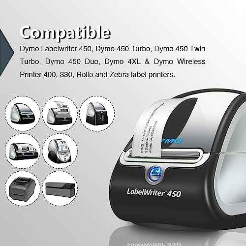 BETCKEY - Compatible DYMO 30256 (2-5/16" x 4") Replacement Shipping Labels - Compatible with Rollo, DYMO Labelwriter 450, 4XL & Zebra Desktop Printers[6 Rolls - 1800 Labels, Orage]