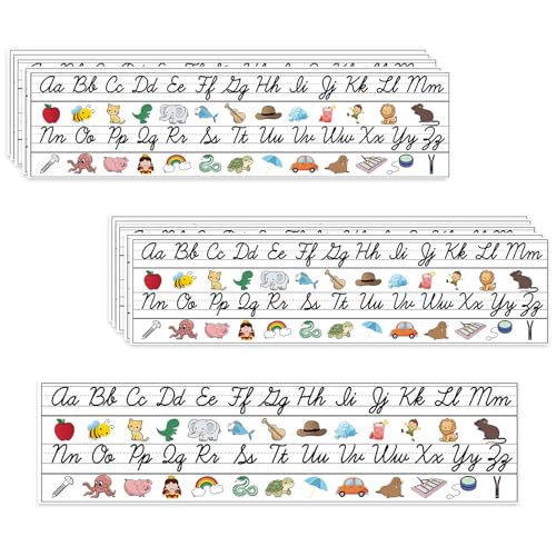 Black Cursive Alphabet Desk Letter Stickers - 36 Removable Classroom Labels