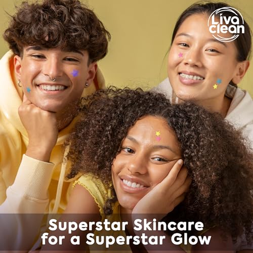LivaClean 1440 CT (6 Pack of 240) Superstar Acne Patches w/Salicylic Acid & Tea Tree, Star Pimple Patches for Face Stars Hydrocolloid Acne Patch Cute Zit Patch for Face Healing Sticker