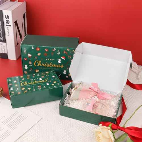 9x6x4 Inch Medium Christmas Shipping Boxes, 30 Pack Cardboard Packaging Mailer Box, Gradients Shipping Packaging Boxes for Small Business, Recyclable Cardboard Literature Gift Box