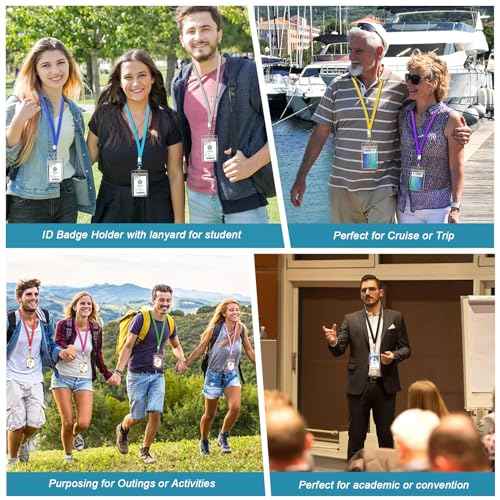 12 Pack Cruise Lanyard with ID Card Holder Colorful Lanyard with Waterproof ID Badge Holder (12 Colors)
