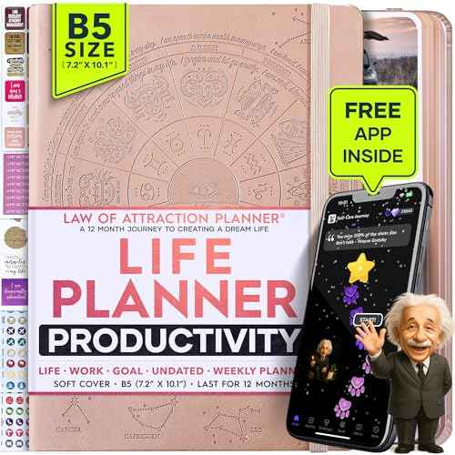 Law of Attraction Planner ? Undated Hourly, Weekly & Monthly Goal Setting Planner, 12-Month to Increase Productivity | Life & Gratitude Journal, Include Foldable Vision Board, Gift Box & Stickers