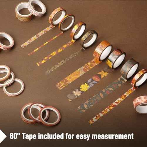 Mr. Pen- Washi Tape Set, 21 Rolls, Autumn Leaves, Decorative Tape, Washi Tapes, Scrapbook Tape, Scrapbook Washi Tape for Journaling, Craft Tape