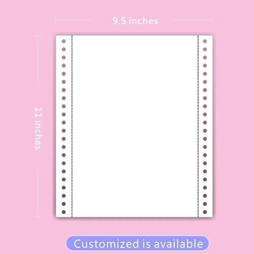 FirstZi 4 Part 9.5"x11" Continuous Computer Paper for Tractor Dot Matrix Printers, 1000 Sheets - 250 Sets Quadruplication NCR Paper-1/2" Margin Trim Perforation, 4 Colors (White/Red/Blue/Yellow)