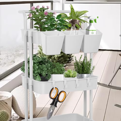 LEZIOA White 5-Pack Hanging Cup Holders for Rolling Carts & Storage
