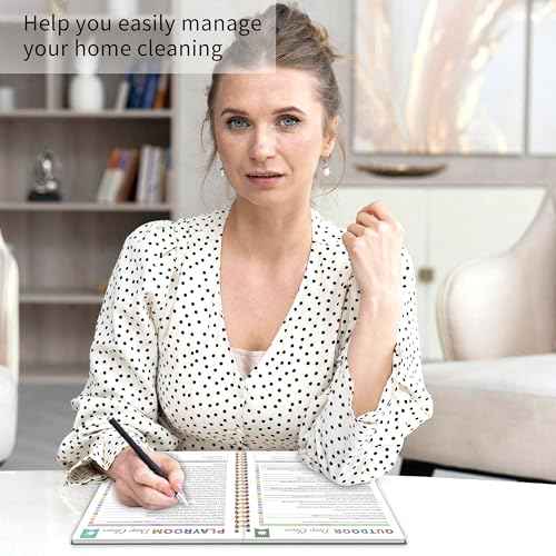 ADHD Cleaning Planner for Adults Women, Cleaning Schedule and Checklist Notebook, Daily Weekly Monthly Schedule Household Cleaning Checklist Planner, Green