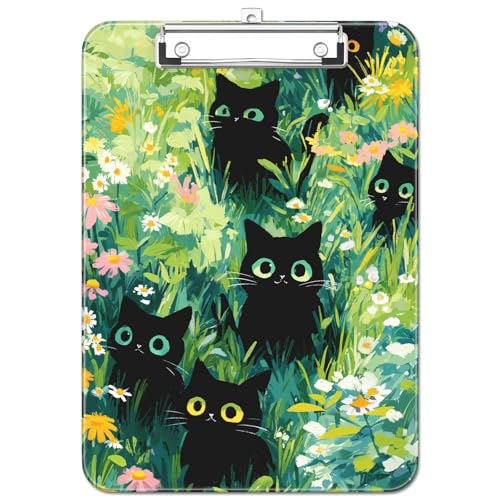 Luminzo Cute Black Cats Plastic Clipboard 9x12.5in Letter Size for Teachers
