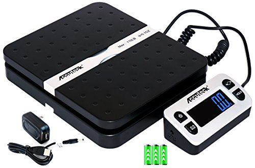 Accuteck Black Digital Postal Scale 110 lbs, 0.1 oz Accuracy with Remote Display & USB