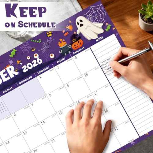 Desk Calendar 2025-2026 , Large 22x17 Desk Pad Calendar from Oct 2025 to Dec 2026, Academic Planner with Cute Monthly Cartoon Themes, Waterproof Cover & Corner Protectors for Home, Office, School