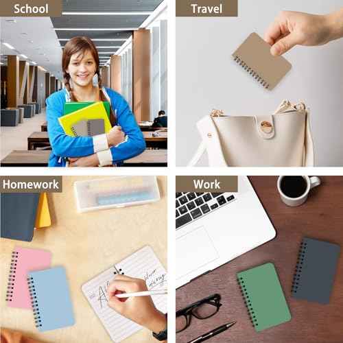 6 Pack Spiral Notebook Small Pocket Notebook 3x5 Spiral Notepads With Lined Pages, Small Top Spiral Notebook Little Mini Memo Steno Note Pads for Outdoor Home Office College School