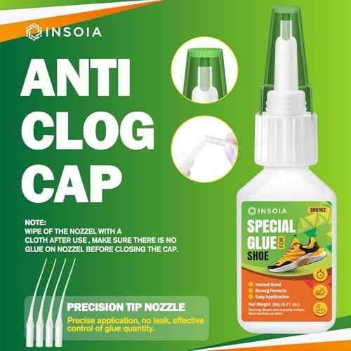 Clear Super Glue for Shoe Repair, 20g, Waterproof, Strong, Quick Fix, Bonding Shoe Sole, Boots, Sandals, Sneakers, Leather & Footwear Items