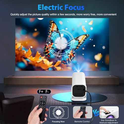 Mini Projector for iPhone, 1080P Small Projector (Built-in Bluetooth 5.3 And Speaker), Supports 4K, 210¡Æ Rotatable, Home Video Projector, Compatible With Smartphone/TV Stick/PS5/Computer/HDMI/USB