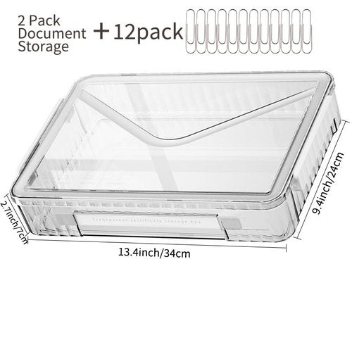 NowMaithis 2 Pcs 8.5 x 11 Paper Storage, Clear Plastic Organizer for A4 With Handle Files Portable Project Case, Art Organizer Snap Seal Inserts