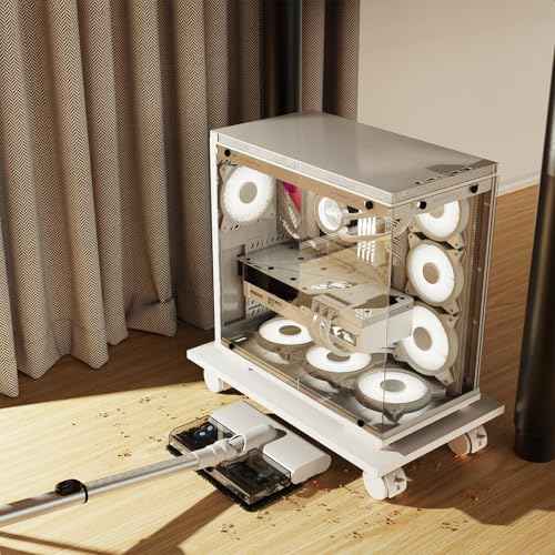 CPU Stand¡¢Mobile CPU Holder¡¢Computer Tower Stand with 4 Caster Wheels Fits for PC¡¢Printer¡¢Most Computer Tower¡¢Office¡¢Home¡¢Planter Caddies¡¢Dog Bowl Stand (White)