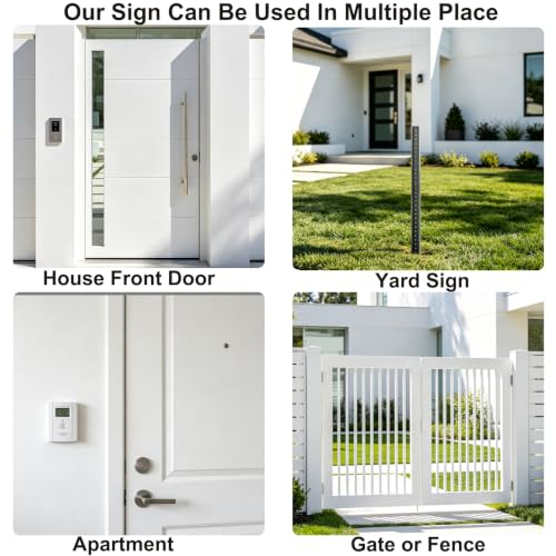 CUDIG Black & White Aluminum No Soliciting Sign for House Front Door 8x12 Inches - Do Not Knock or Ring Doorbell