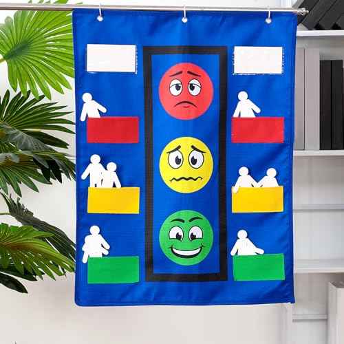 Panelee Classroom Behavior Chart Stoplight Behavior Pocket Chart for Kids Classroom Management Tools Behavioral Learning Tool with Blank Student Paper Cutouts(43 Pieces)