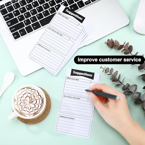 Pajean Black Suggestion Box Cards Set of 400 Sheets, Office Feedback Cards