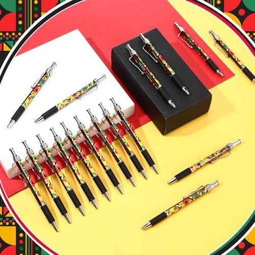 200 Pcs Juneteenth Gift Bulk Happy Juneteenth Day Ballpoint Pens Freedom Day Independence Theme Ballpoint Pens for Party Supplies Favors Festival Decoration (Geometric Pattern)
