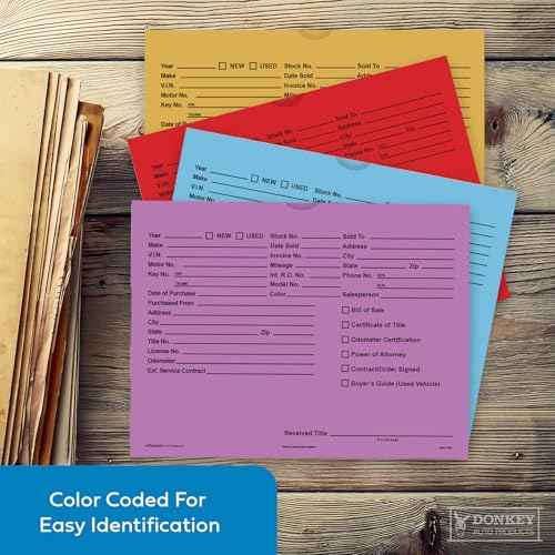 Printed Vehicle Deal Envelopes 9x12 Deal Jackets (100 Shrink Wrapped) (Lavender)