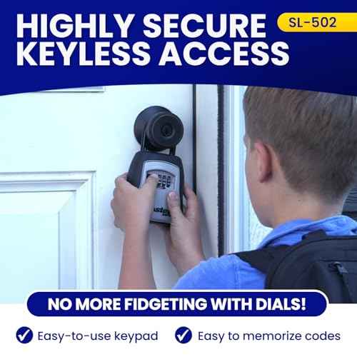 SL-502 Dial Combination Lock Box | Portable Shackle LockBox for Outside | Fits House Keys, Car Keys, Fobs, Credit Cards/IDs & More | Keypad Safe Box, Digital Push Button Combination Lock